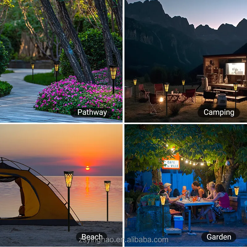 Creative Simulation Lamp Led Waterproof Solar Torch Light With Flickering Flame For Garden Outdoor