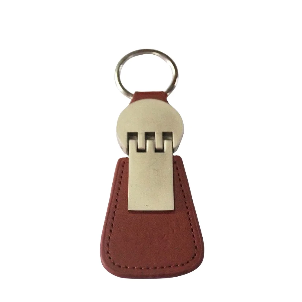 Wholesale new design leather promotional keychain custom leather key ring