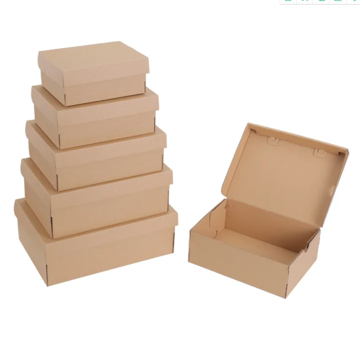 Shoe Paper Box customized Kraft Paper Shoe Box Packing Slippers Sandals Paper Shoe Gift Box Kraft