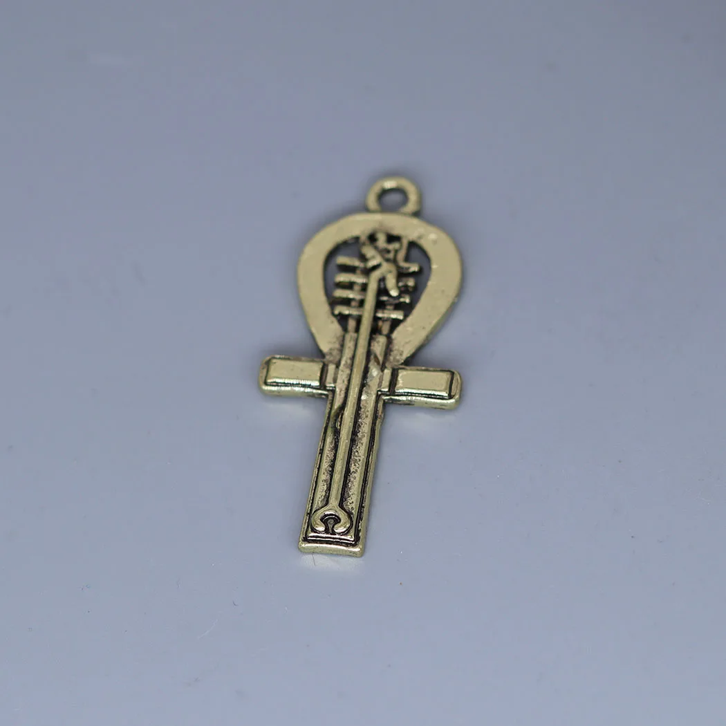 2Pcs/lot Egyptian Ankh Necklace Charm Pendant For DIY Necklace Earrings Handmade Jewelry Making