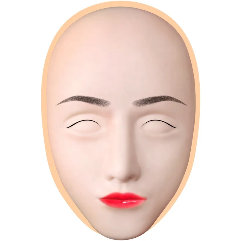5D Eyebrow Lip Microblading Silicone Skin Practice Pad Makeup Mannequin Head Tattoo Face Training Practice Skin