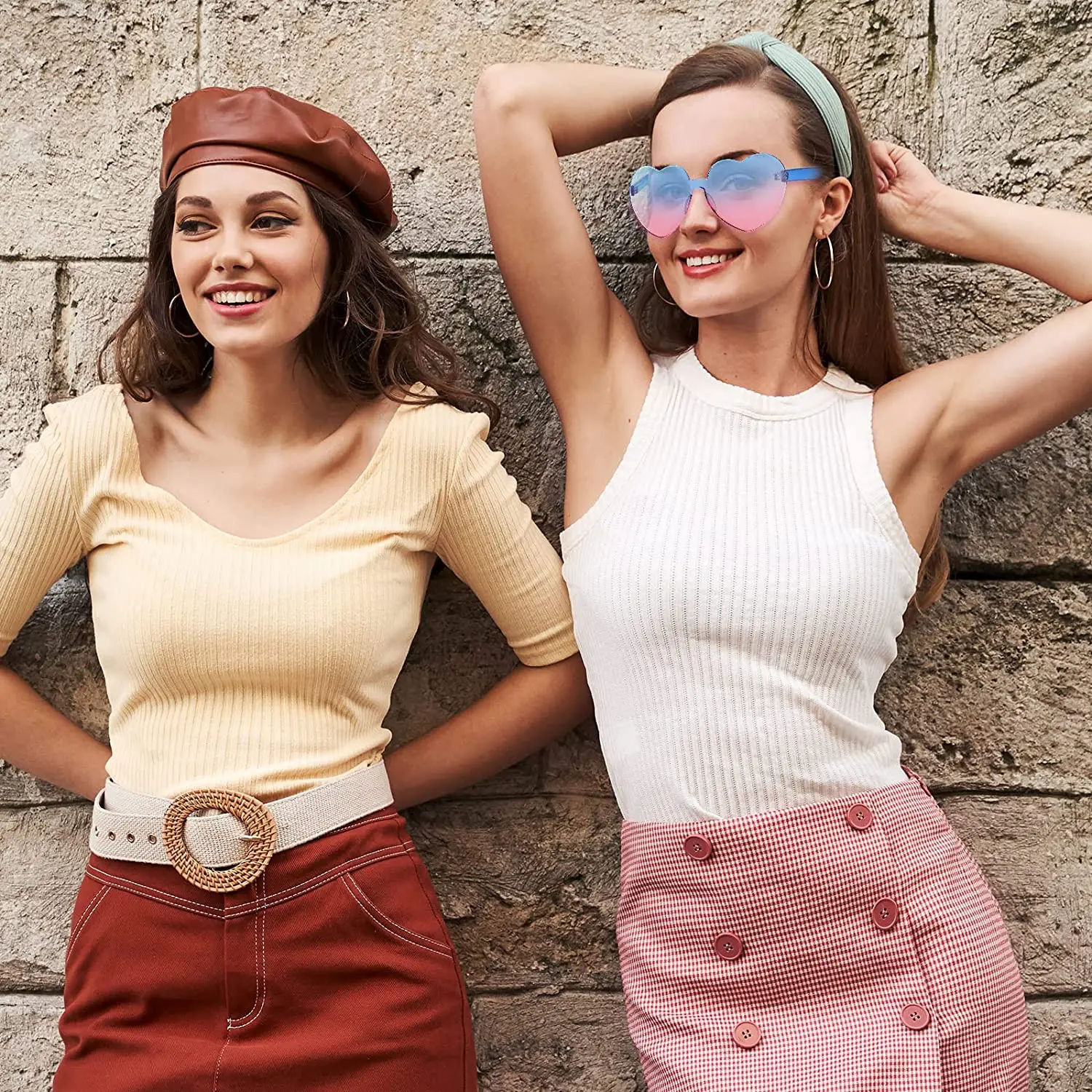 Wholesale Custom Frameless Lens Eyewear Candy Color PC Rimless Sun Glasses New Trendy Loving Heart Shape Sunglasses