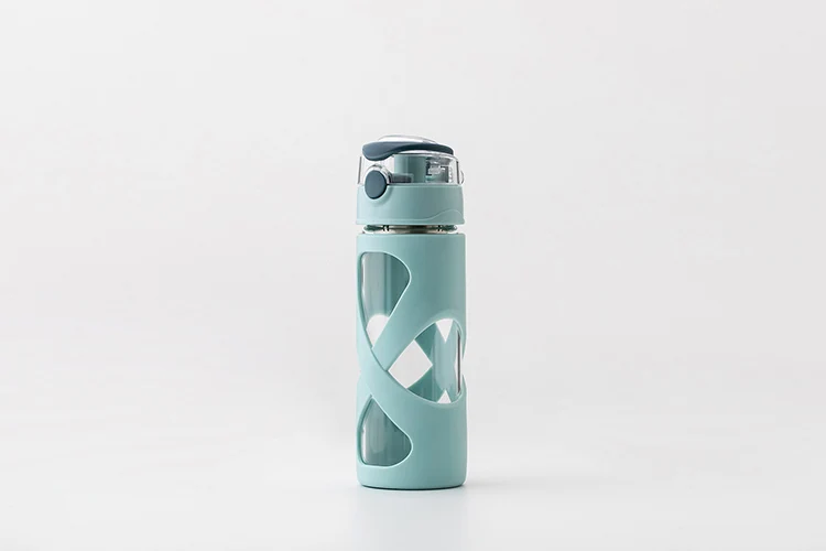 Unbreakable double wall bottle 500ml, borosilicate sports glass bottle water