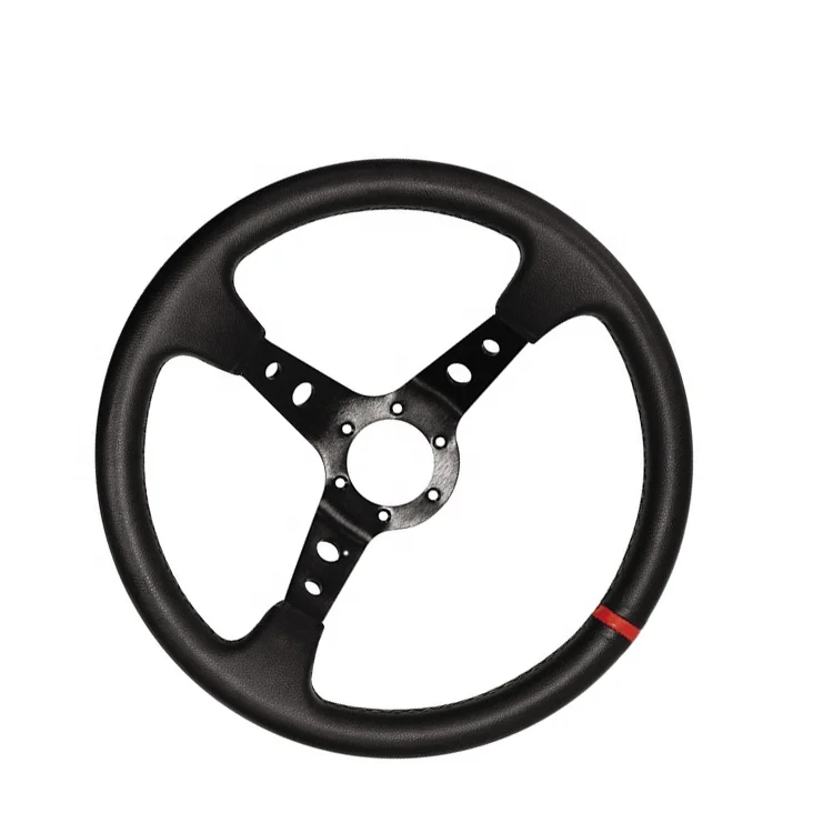 UTV Universal Sport Steering Wheel 13.8 /350 mm 6 Bolts Grip Vinyl Leather & Aluminum Racking steering wheel