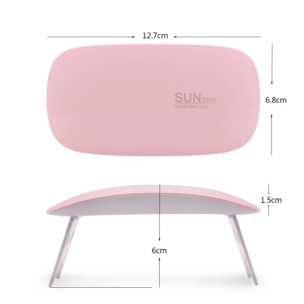 
6W Mini Nail Lamp Pink White Nail Dryer Machine UV LED Lamp Portable Micro USB Cable Home Use Drying Lamp For Gel Varnish 