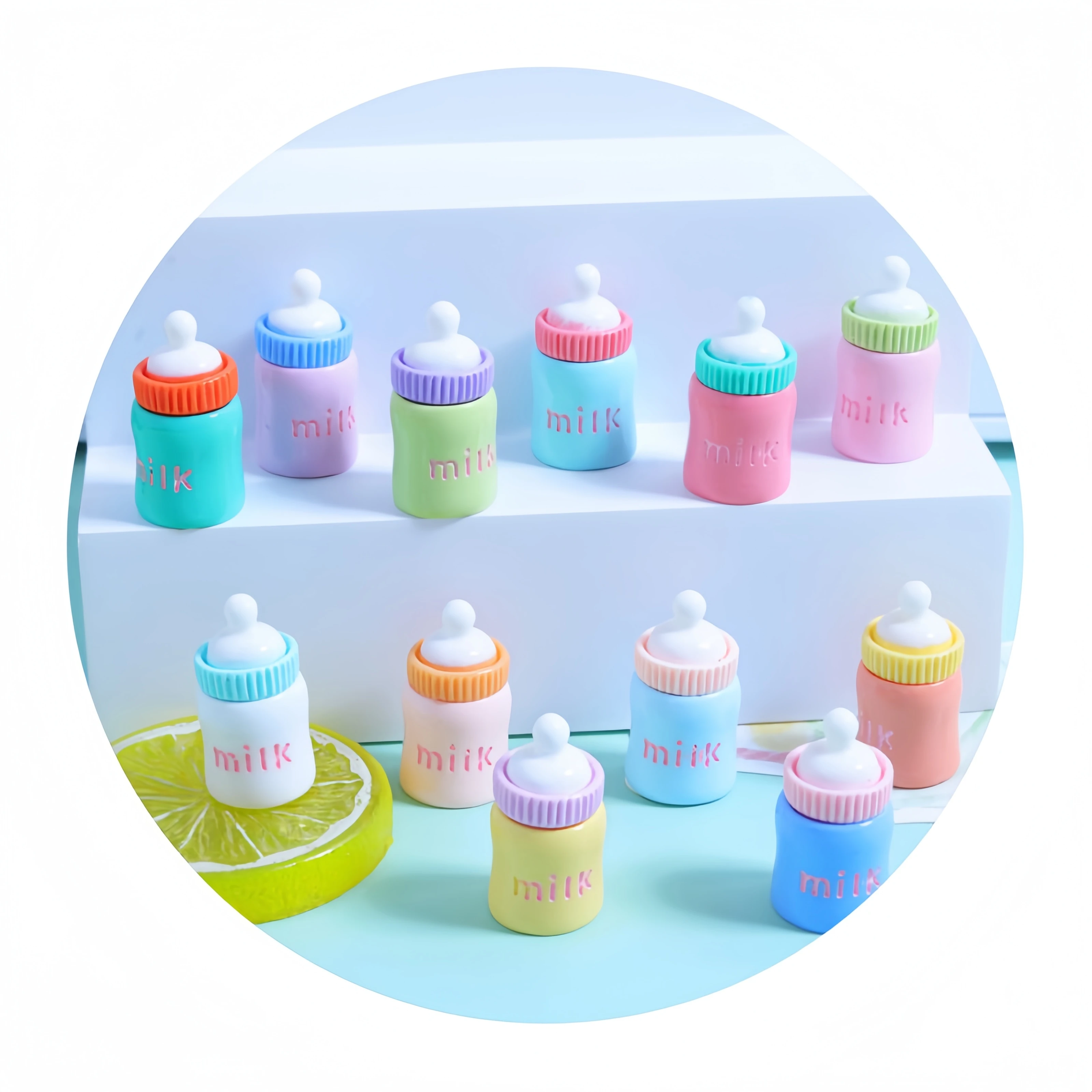 Kawaii 3D Baby Bottle Decoration Accessories Handmade Charming and Cute DIY wholesale resin art and craft supplies