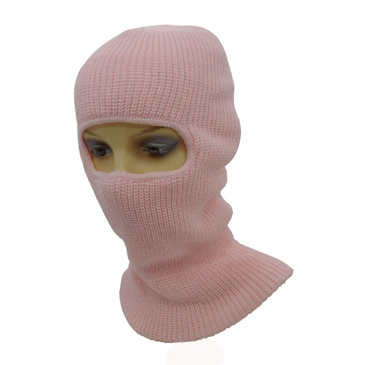 Popular small batch acrylic knit ski mask balaclava one hole skimask wholesale beanie for men woman