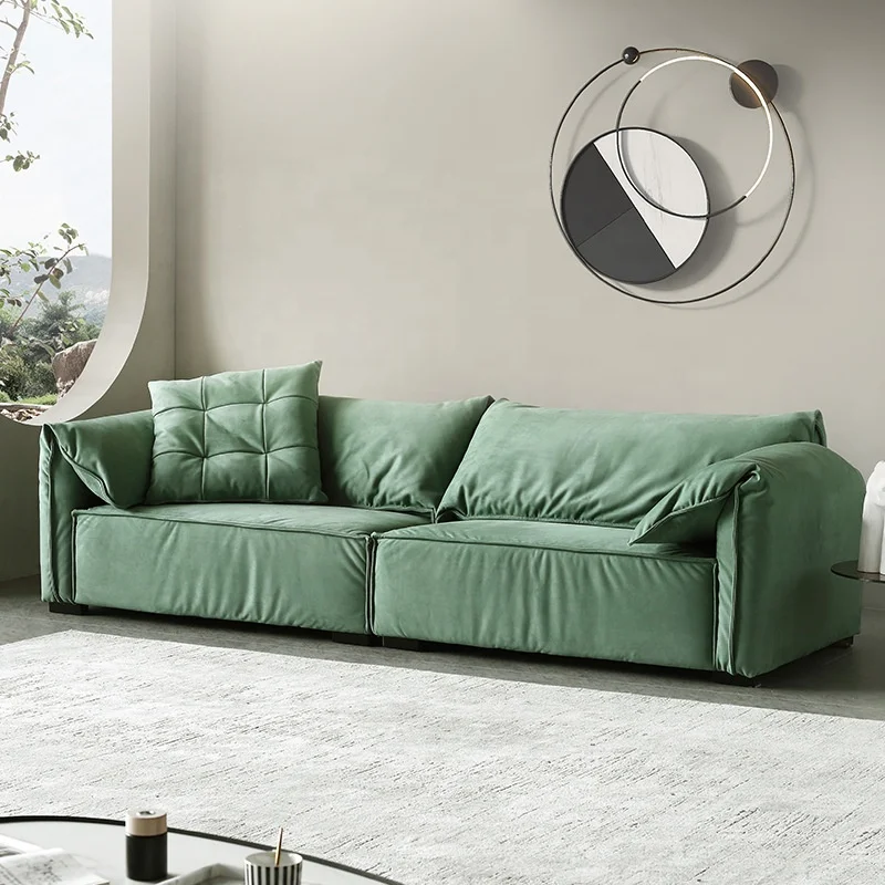 Nordic simple living room flannelette sofa home living room furniture sofa set Italian sofa combination