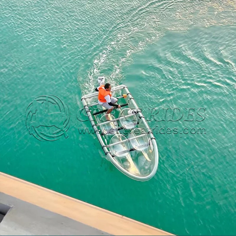 6 person Super Capacity clear boat Powerful motor boat Transparent Seat Clear Kayak