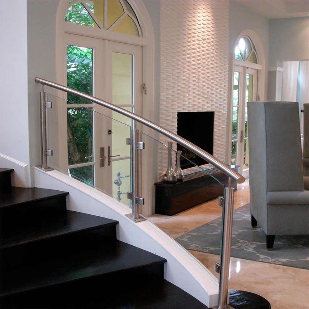 Anti-Hurricane Front Porch Balcony Decking 316 Stainless Steel Post Frameless Glass Railings