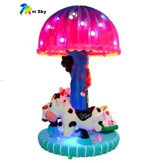 Indoor merry Touch voice Carousel  go round kids car amusement  game hall coin operated kiddie rides machines for sale