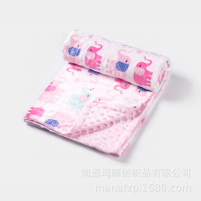 2021 New Design Promotional Gift Amazon Hot Sell Baby Minky Dot Blanket Swaddle Blanket