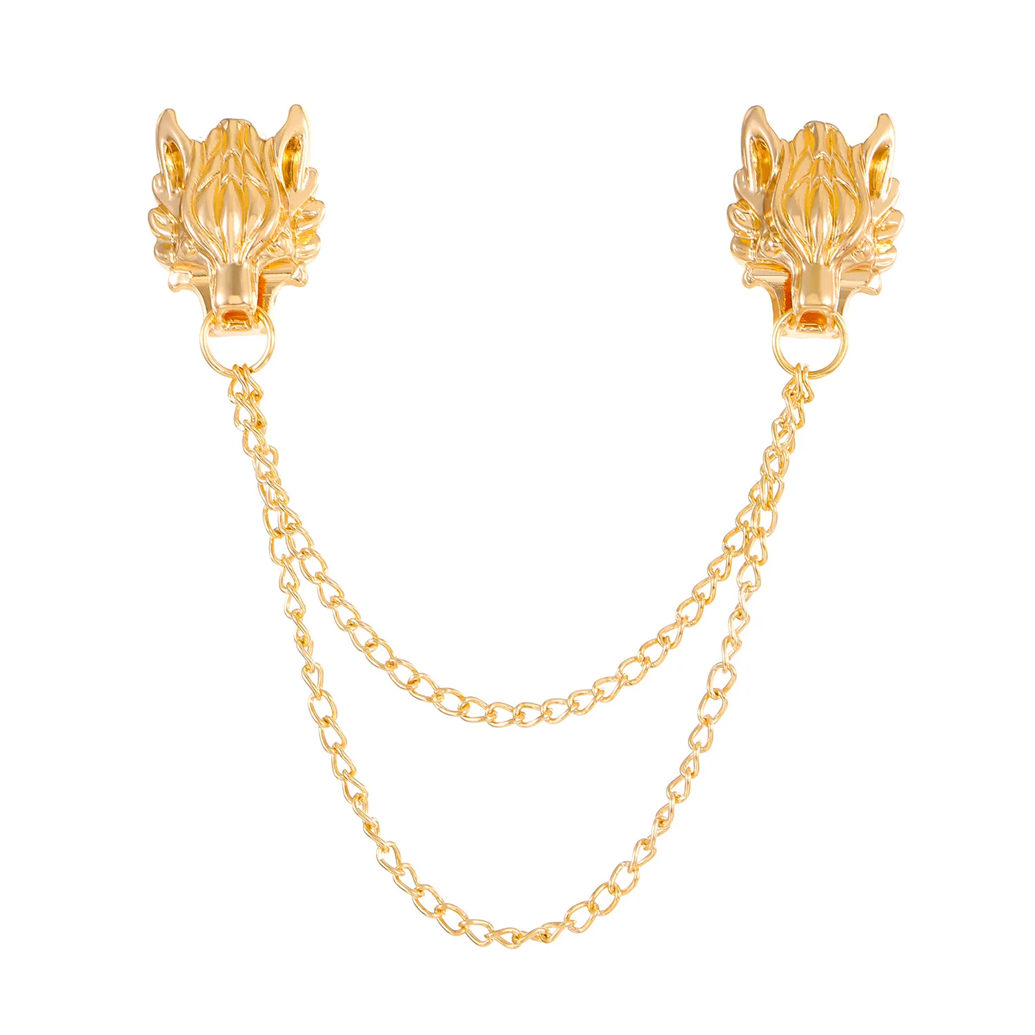 Wholesale Wing Crown gold Silver Sweater Shawl Clips Cardigan Dresses Clip Collar Clip with Chain for Women Girls