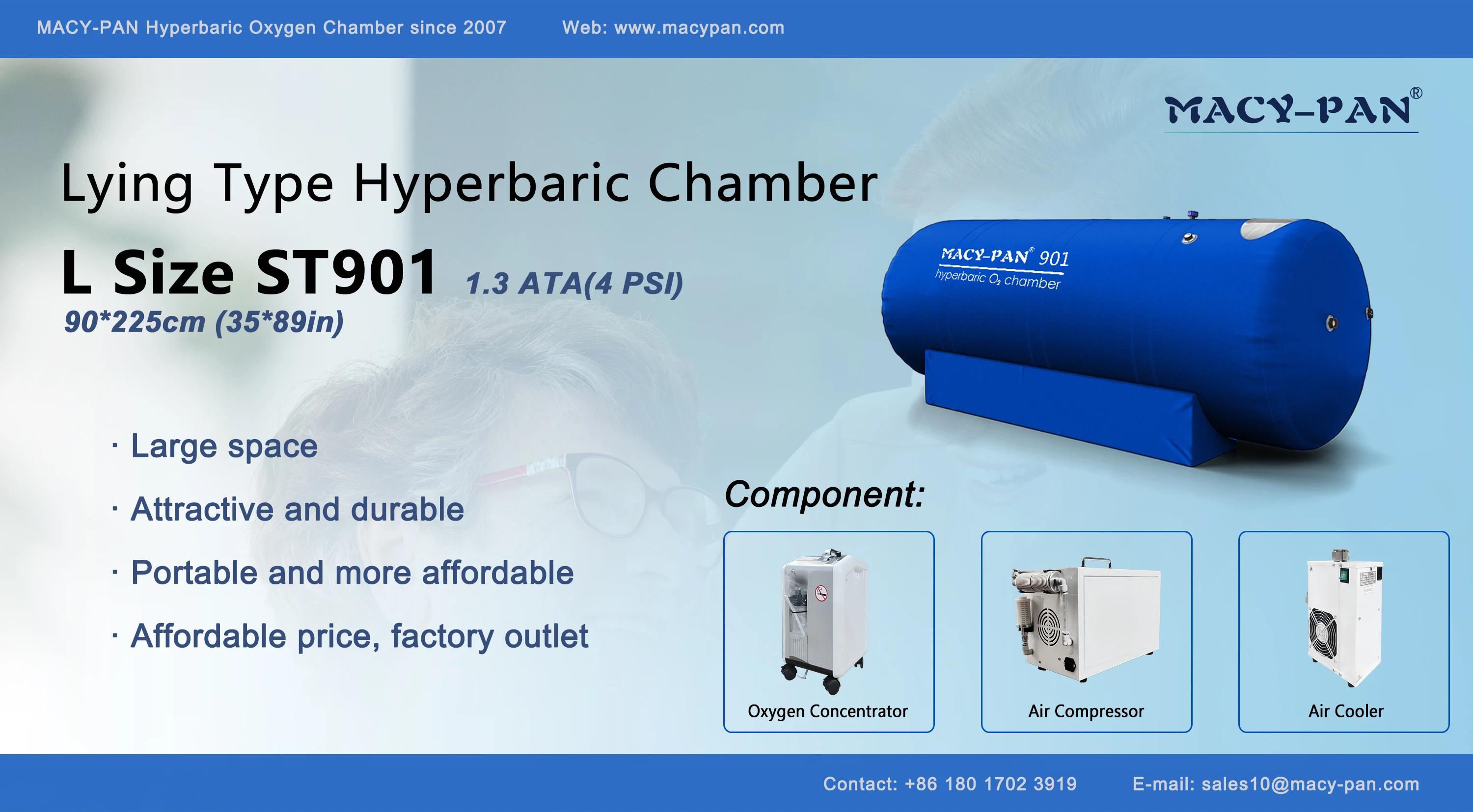 ST901 Portable Hyperbaric Oxygen Chamber multiple use