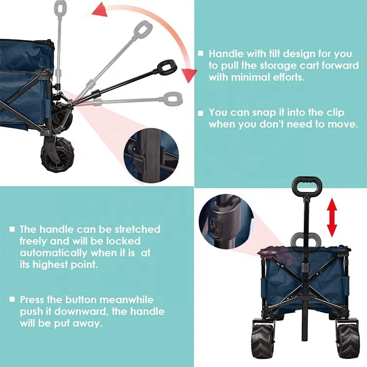 Hot Sale Garden Camping Foldable Trolley Utility Wagon Portable Trolley Cart for Camping Beach outdoor garden folding wagon