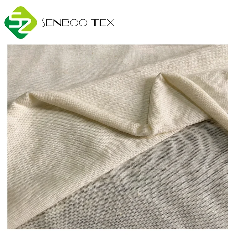 Натуральный Антибактериальный 70% органический хлопок 30% Конопля 32S 118gsm трикотажная ткань экологически чистый трикотажный материал для домашней одежды