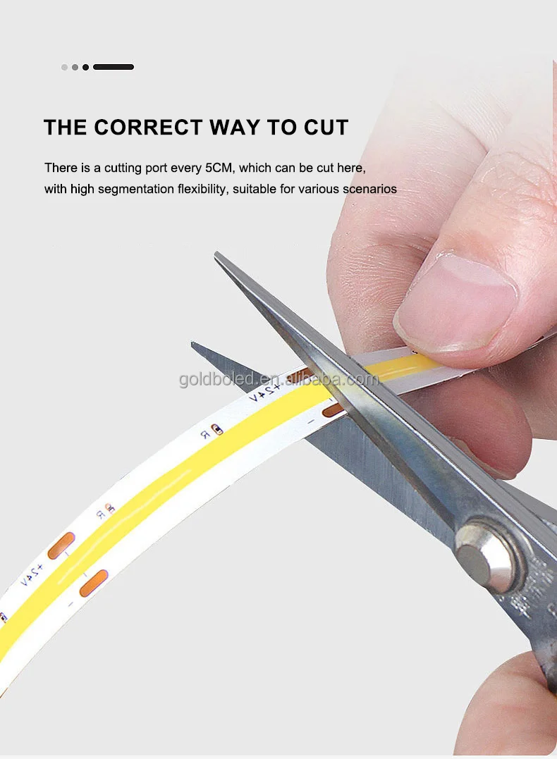 New Product COB Led Light Strip 12v 24v 320 480Leds 8mm 3000K 4000K 6500K Waterproof Flexible FCOB Light Strip for Room Lighting