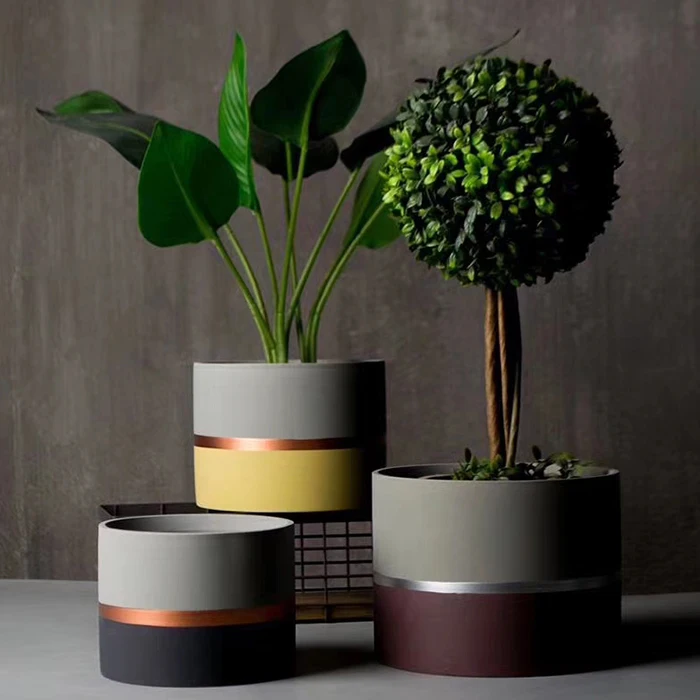 Nordic Minimalist Succulent Concrete Planter Pot with Stand