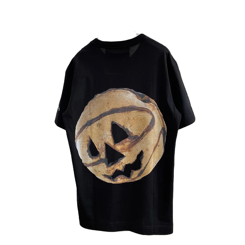 Custom wholesale summer cotton fashion graffiti printing retro INS loose large size half sleeve lovers