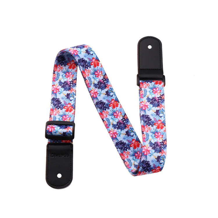 Manufacturer Custom Polyester Print Sublimation Embroidery Adjustable Guitar Strap