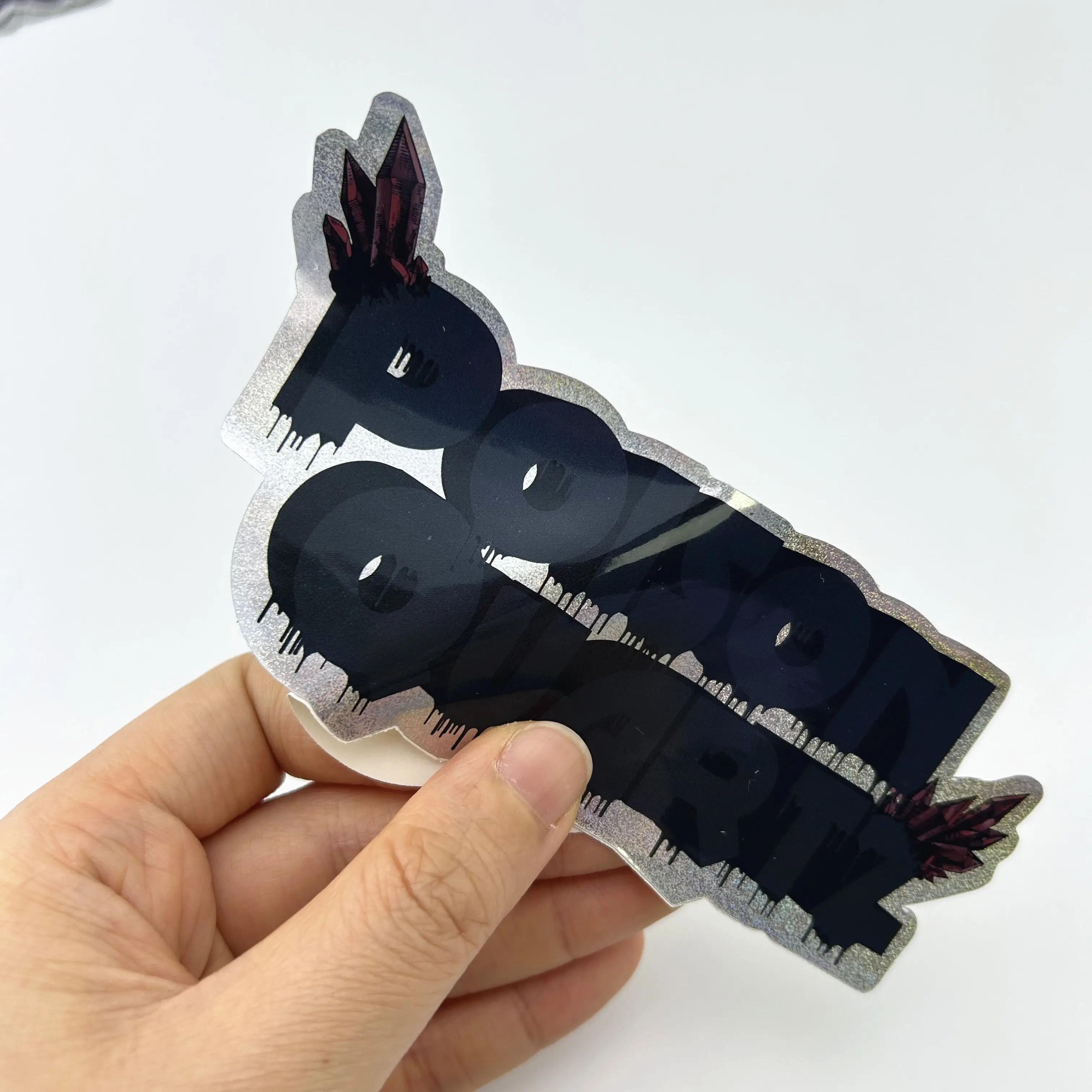 Self adhesive custom logo printing waterproof vinyl holographic die cut stickers for kids