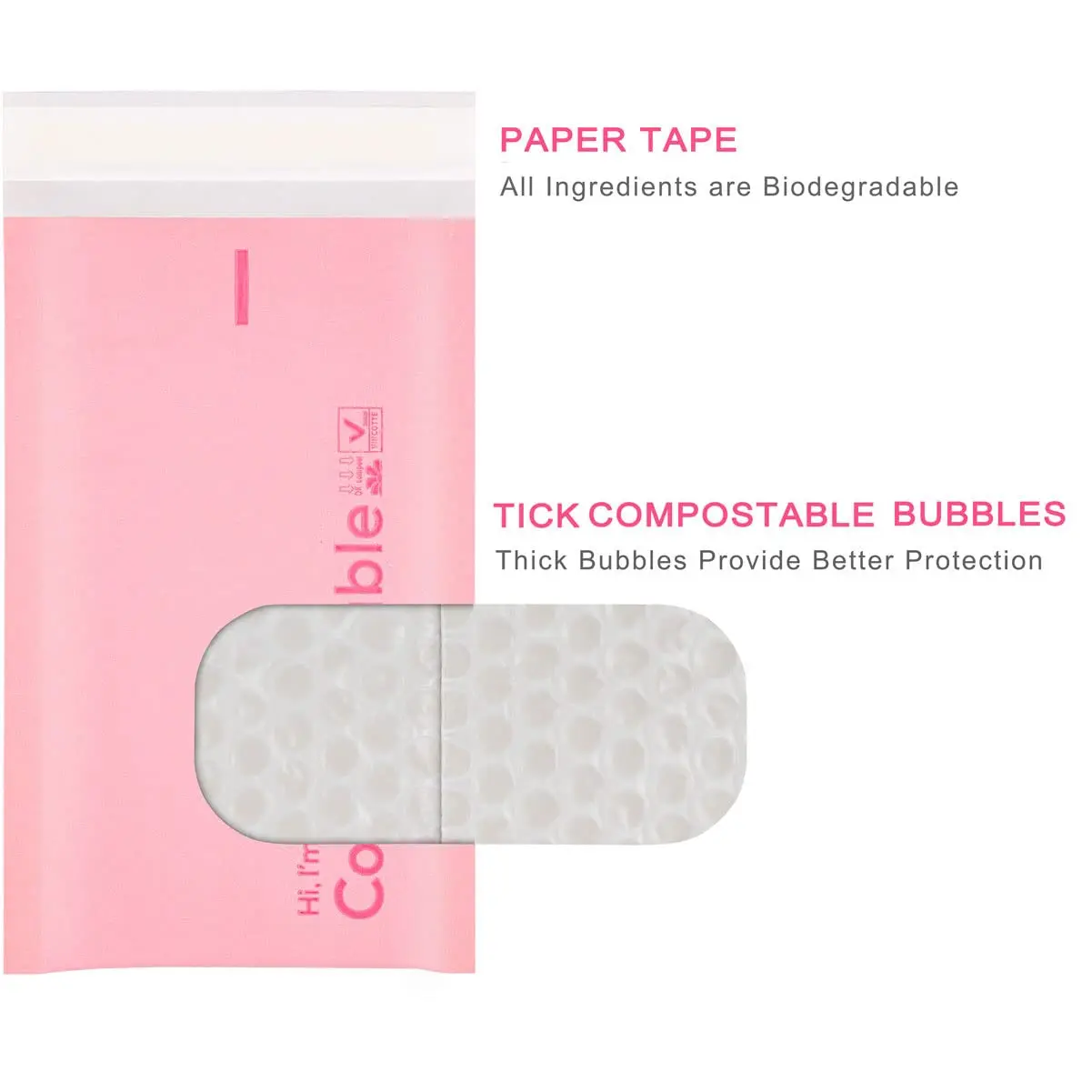 Custom Padded Envelopes Bags Pink Kraft Envelope Paper Wrap Bubble Mailers Paper Shipping Bag