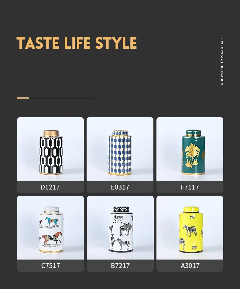 Modern black porcelain pot ceramic vase living room wine cabinet decoration of home decoration ceramic storage jar