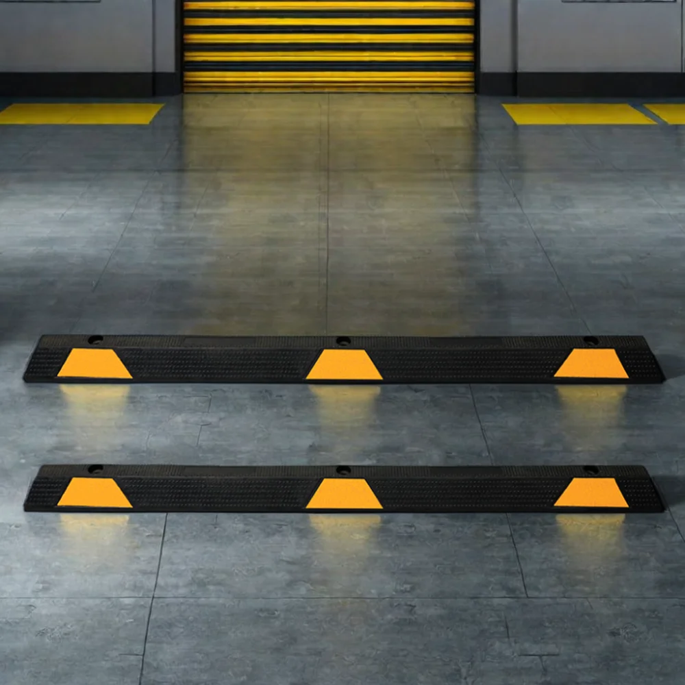 1650mm  car stopper Long Reflective Wheel Localizer Parking stopper rubber Wheel Stopper