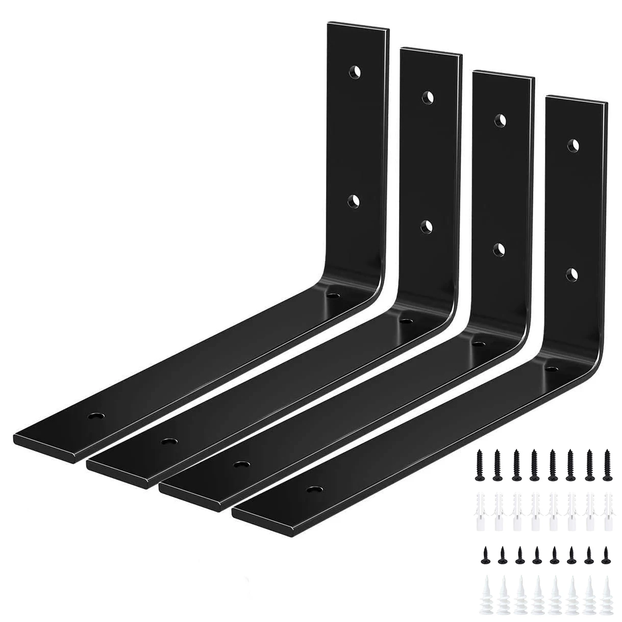 Shelf Brackets Rustic Industrial Metal Iron Wall Floating Brace Support For DIY Open Shelving Hardware Multiple Sizes Available