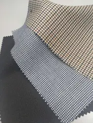 factory direct supply 100% wool 270-350g/m  black  white chocolate Dark GREY worsted houndstooth suits fabric cloth