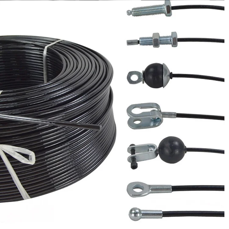Прямая поставка с покрытием из ТПУ 5 мм черный стальной кабель для фитнес-оборудования