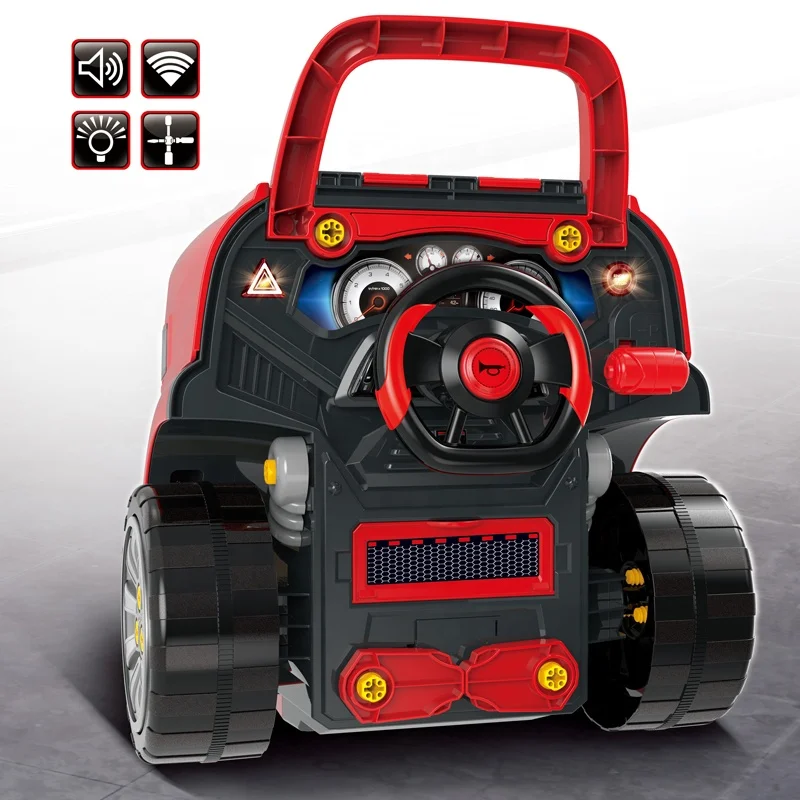 Kids Mechanic Repair Set Large Truck Engine Toy Take Apart Motor Vehicle Pretend Play Car Service Station Assembly Workshop Toy