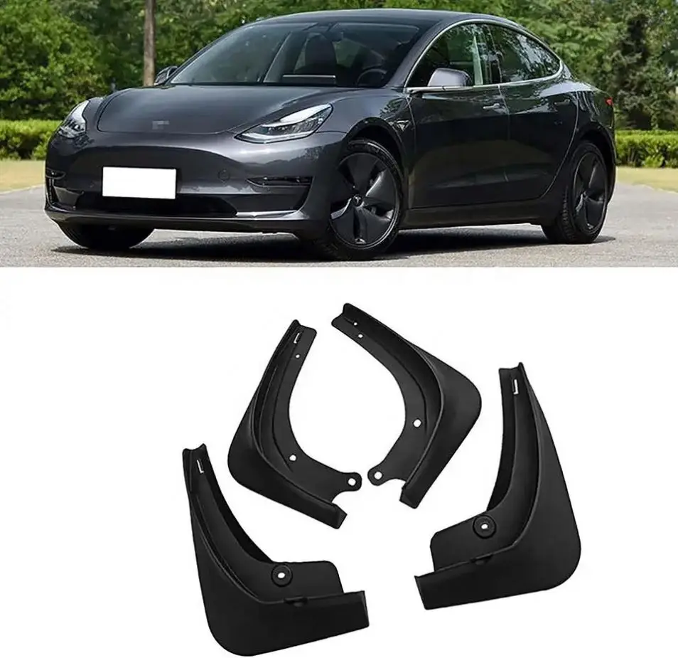 4pcs Splash Guards Mud Guard For Tesla Model 3 2019 2020 2021 2022 Car Accessories Mudguard Fender Flares Mudflap Mud Flaps -cyb