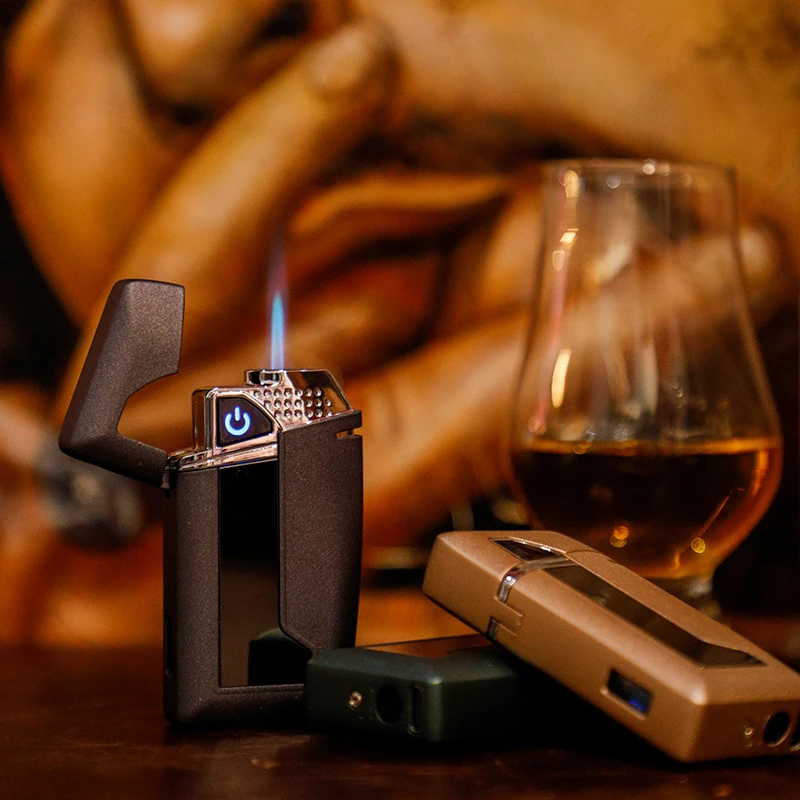 Fashionable smoking cigarette charging lighter slim fingerprint usb lighter