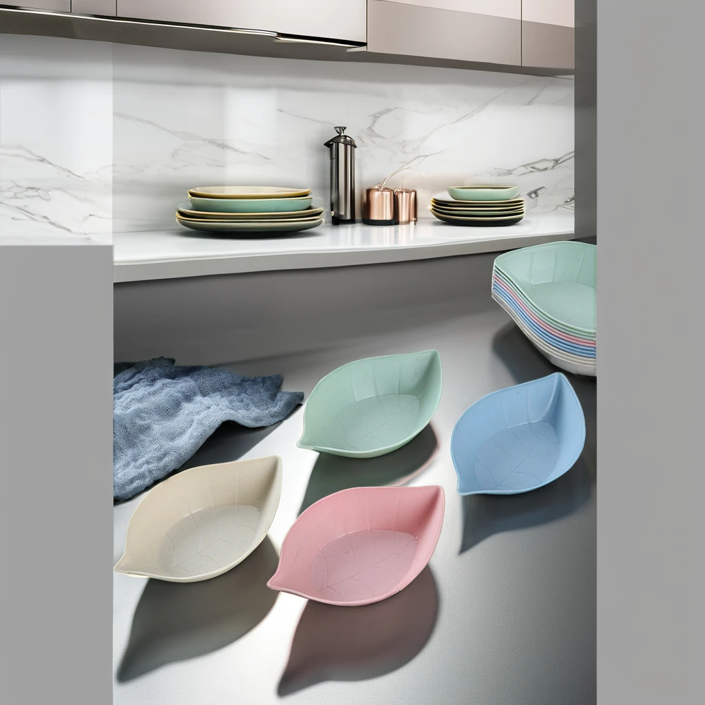 wheat straw Plate Seasoning Sauce Dish Snack Desser Plates Sushi Dishes Flavor Tray Kitchen Tableware