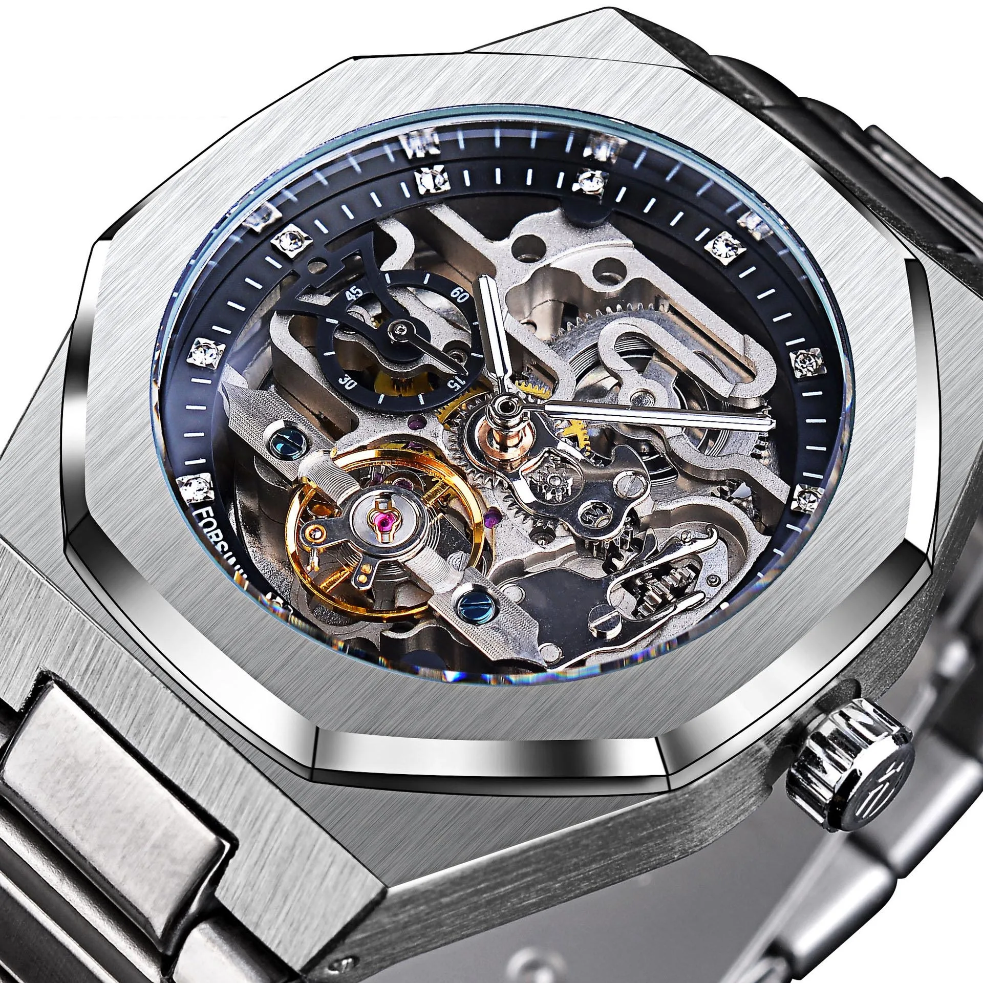 Watches Men Wrist Top Brand Waterproof Fashion Design Luminous Male relojes hombre Iced Out Tourbillon Skeleton Mechanical Watch