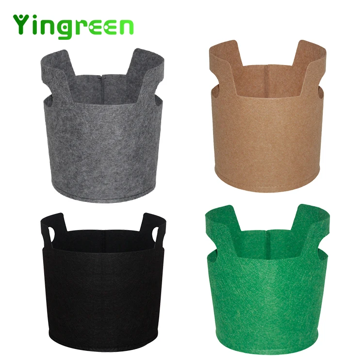 Eco-friendly Handle Customized 1 2 3 5 Gallon Vegetable Mushroom Garden Non Woven Fabrics Pots Plant Grow Bags