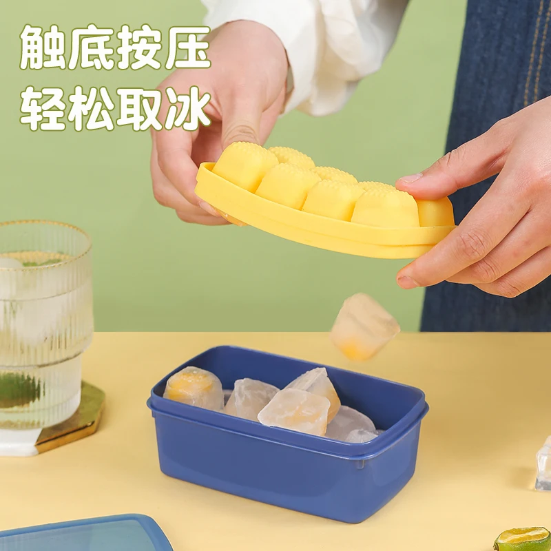 MIni Order 6 Hole Plastic Ice ball mold silicon Ice Mold with lip Storage box kitchen tools Ice Cube Mold