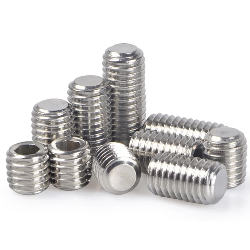 din913 set screw stainless steel hexagon socket set screws with flat point