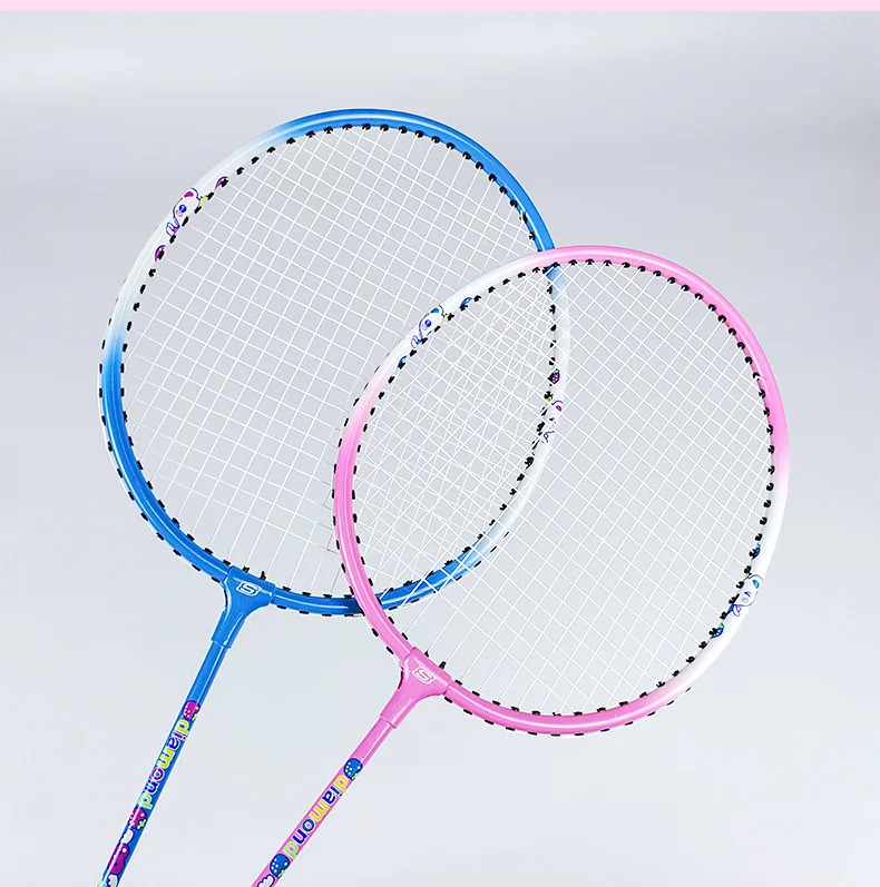 Parent-Child Kids Badminton Racket Set Kids Racket Aluminum Racket Split Racket-2pcs-Pink+Blue