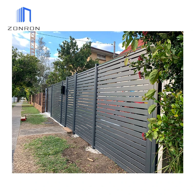 Zonron Outdoor Decorative Louver Fence Metal Privacy Fence Panels Fencing Material Outdoor Easily Assembled