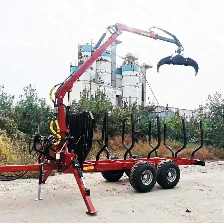 Three point hitch crane loader timber grab