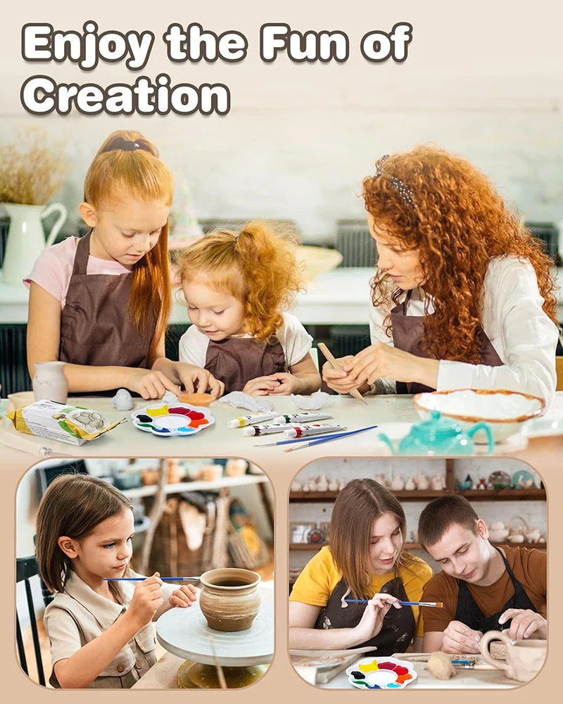 Clay Pottery Kit DIY Pottery clay Kit - Make Your Own Air Dry Clay Projects At Home with full set tools paint instructions