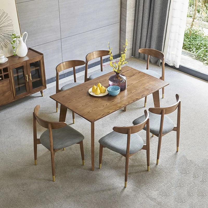 High Quality Wooden Modern Nordic Furniture Restaurant Dining Table Set