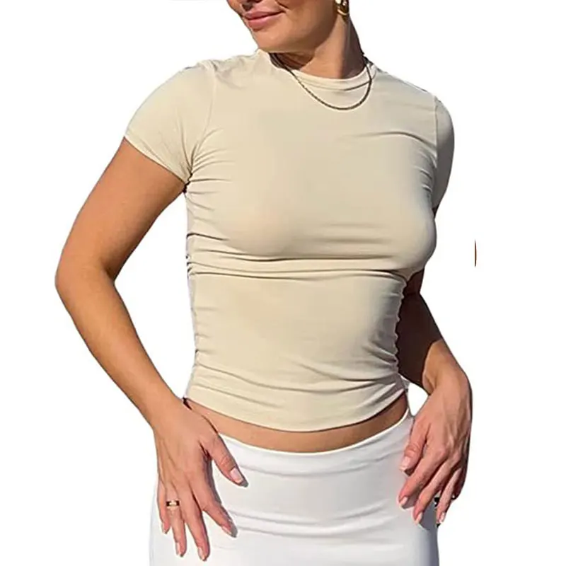 Custom High Quality Cotton Crop Top Tshirt Women Blank White Y2K Baby Tees For Ladies