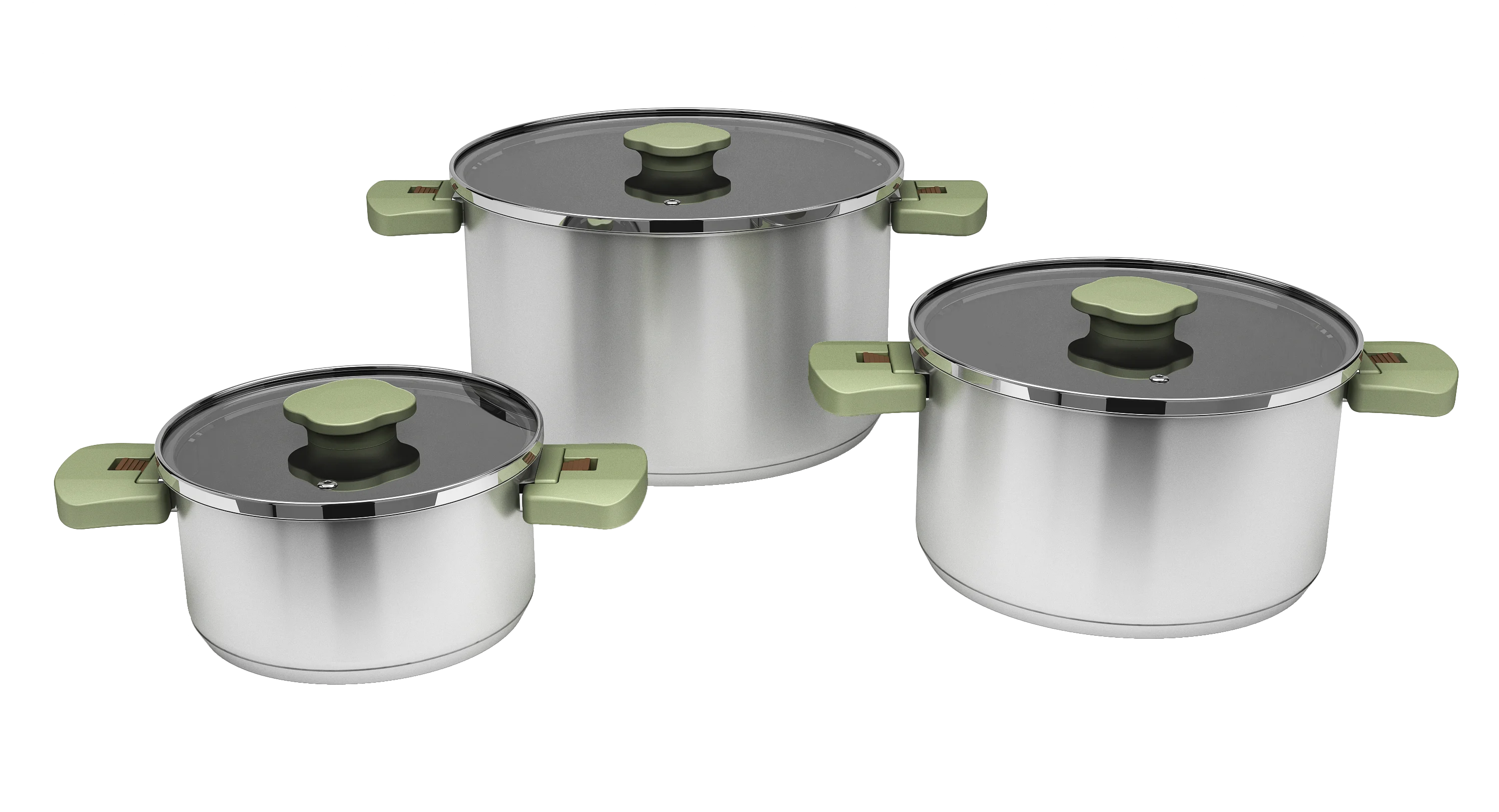 Newest Design Hot Sell Foldable Casserole Stainless Steel pots 3 Pcs Kitchen Casserole Hign Quality Stackable pots set