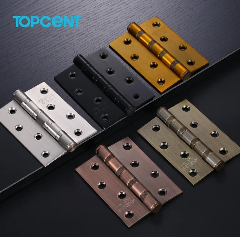 Topcent furniture accessories 5 Ball Bearing Stainless Steel brushed nickel Hinge Butt Door Hinge