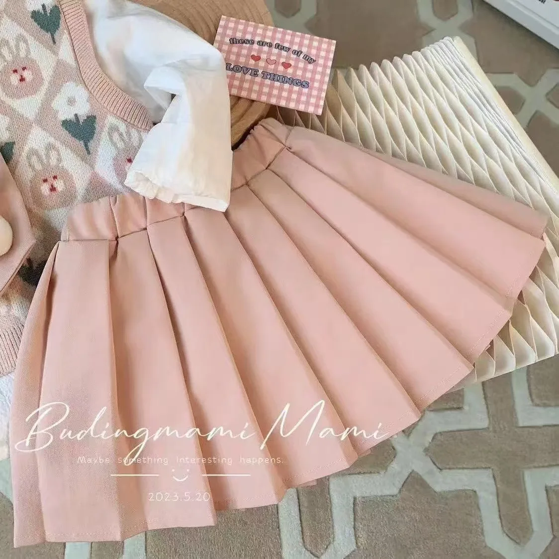 Shuoyang Pink outfit for cute girls in spring 2024 Daily clothing suitable for cute girls aged 5-15 china kids clothing