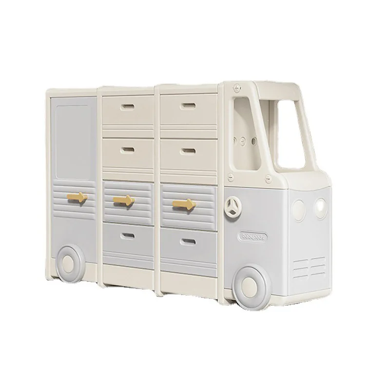HOT selling Bus shape Kids cabinets toys storage shelf  kids bookshelf and toy organizer storage shelf