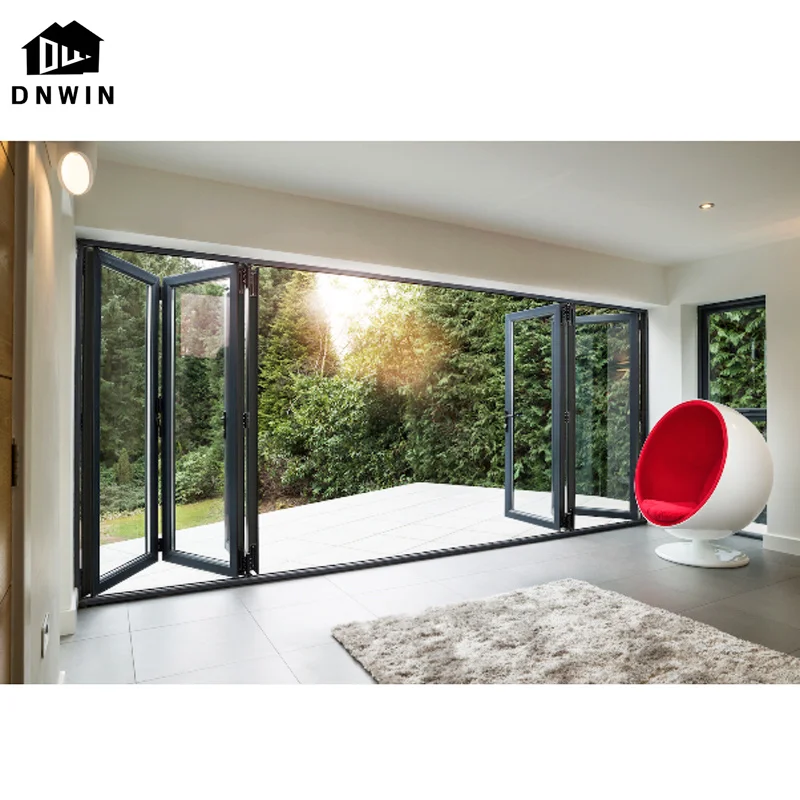 American style fashion aluminium patio soundproof bifolding glass door